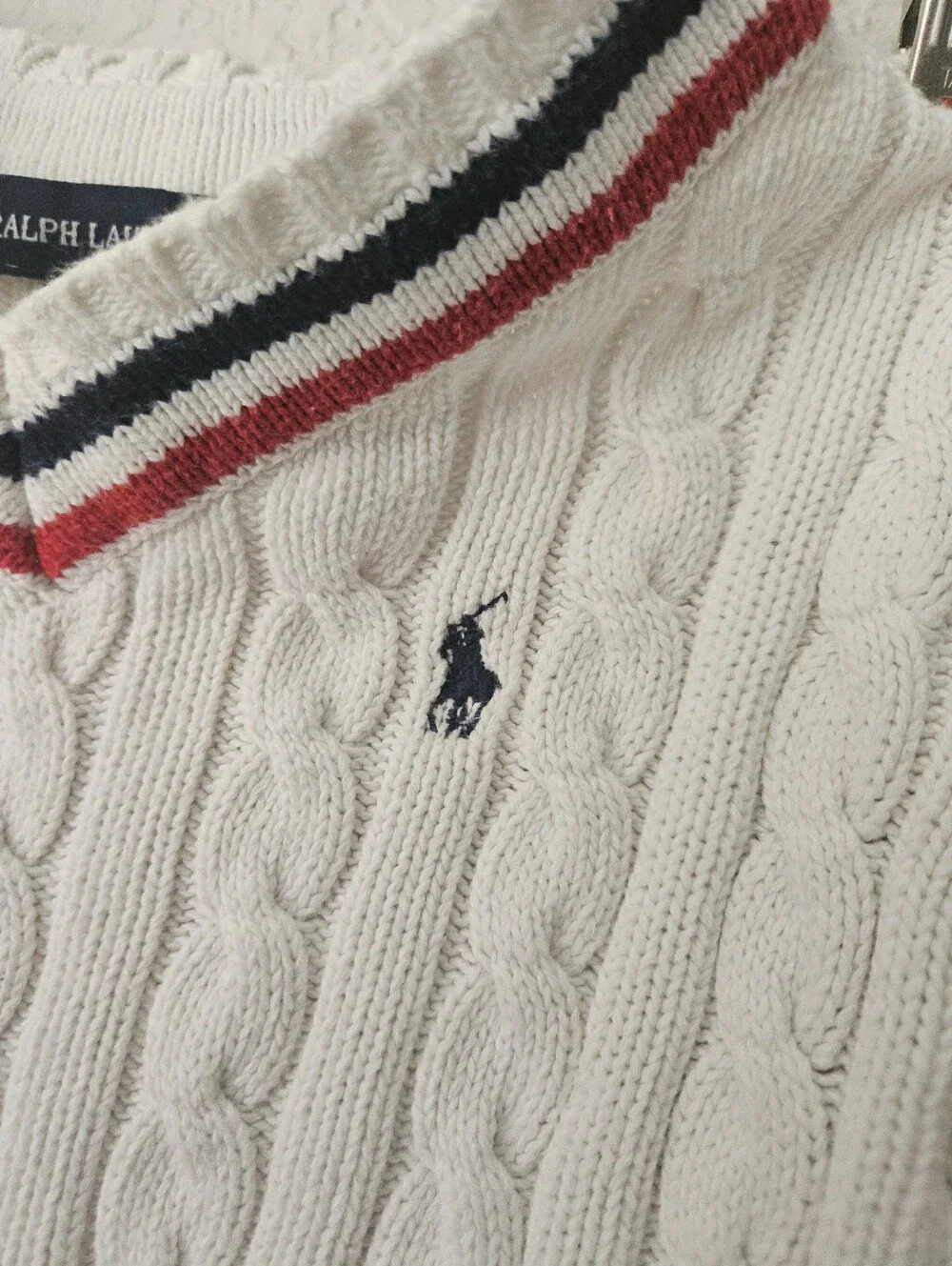 ralph lauren 100% cotton toddler v neck polo sweater, 2t